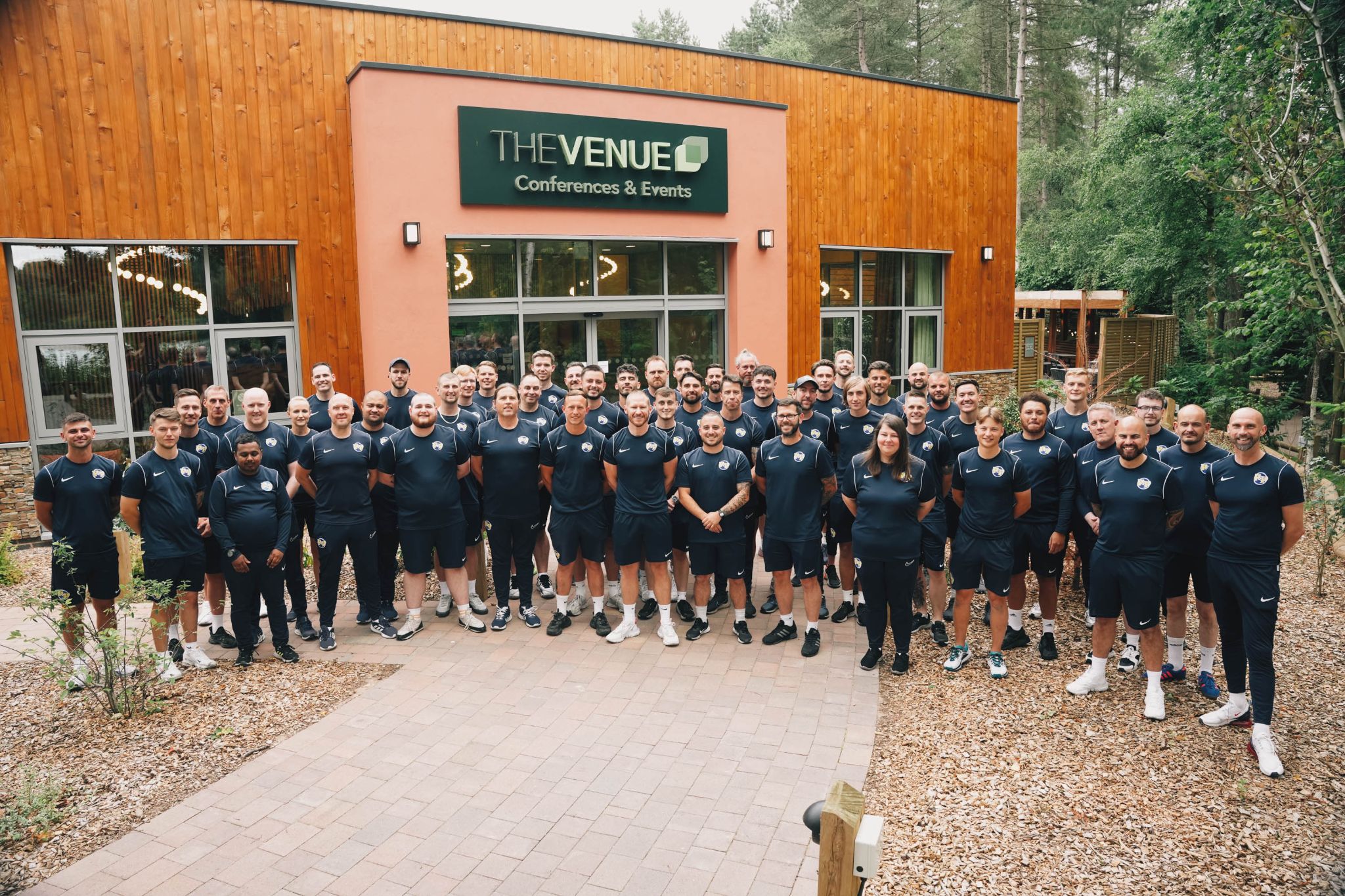 A group shot of the franchisees at the Football Fun Factory